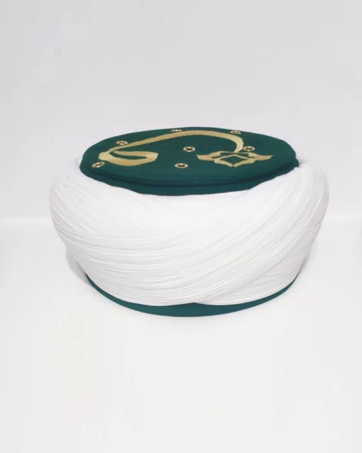 Vav Desenli Yesil Takkeye Beyaz Capraz Sarik S024 3 1