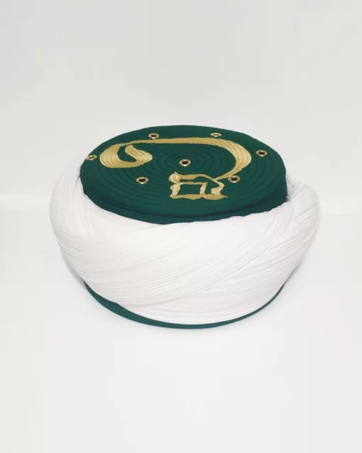 Vav Desenli Yesil Takkeye Beyaz Capraz Sarik S024 4 1