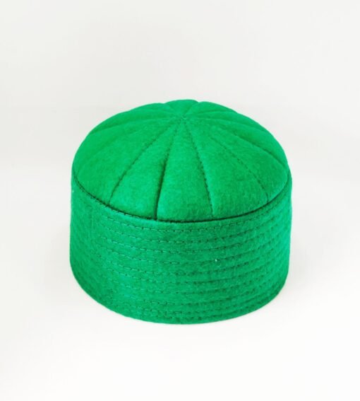 Yesil Kece yarim kubbeli Dervis takkesi 1